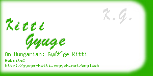 kitti gyuge business card